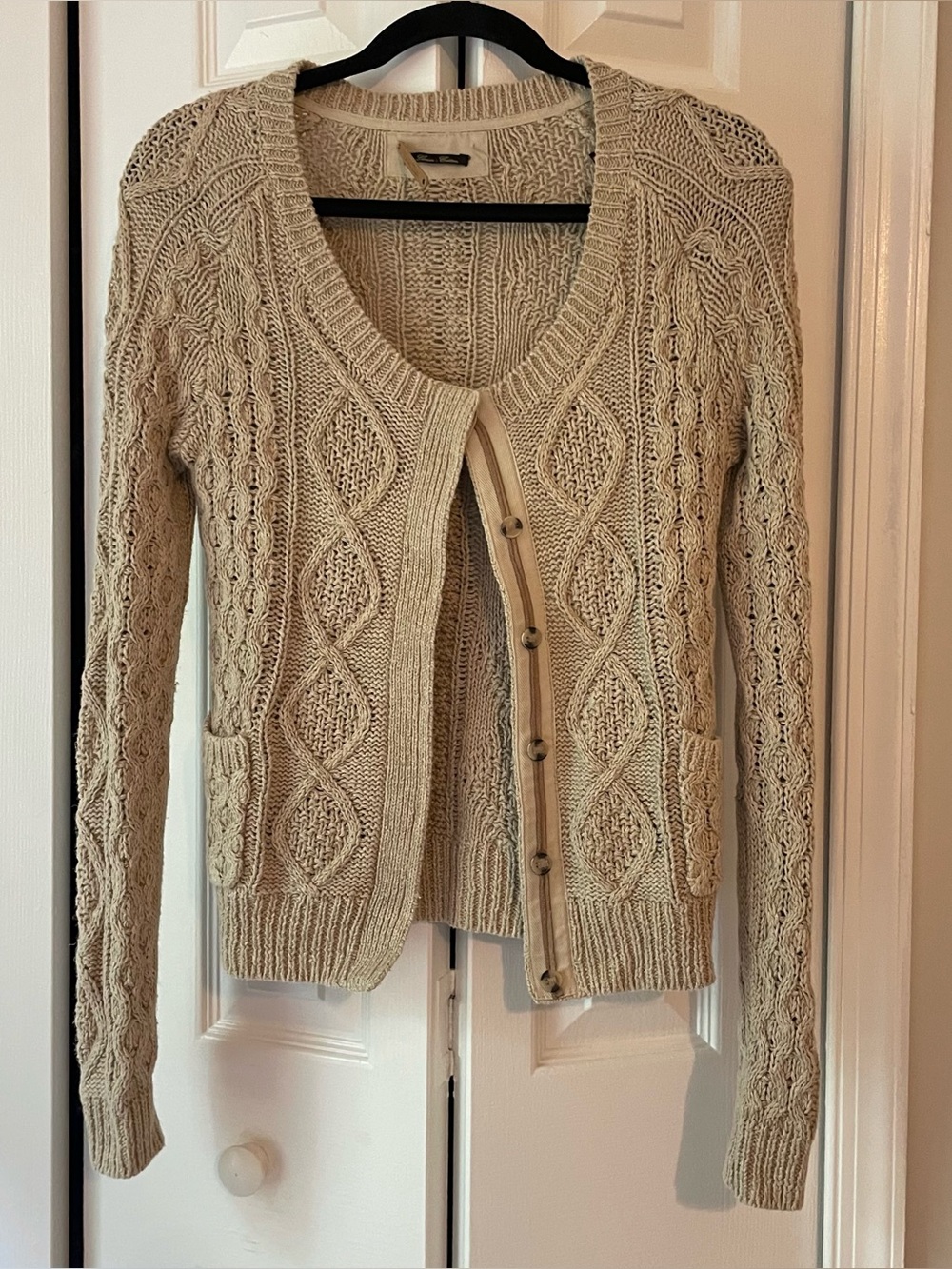 MASSIMO DUTTI Cable/Diamond Knit Cardigan
